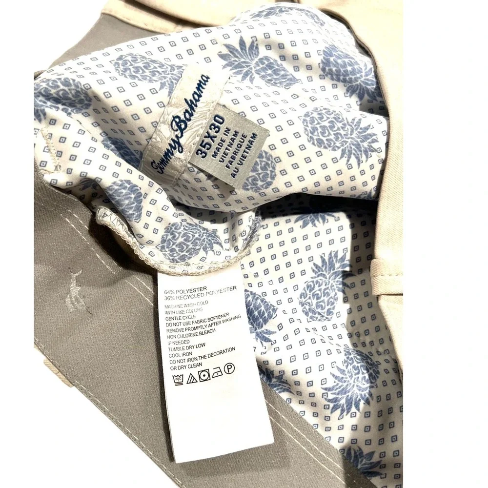 Tommy Bahama‎ Mens 35x30 Pineapple Print Tan Stretch 5-Pocket Pants